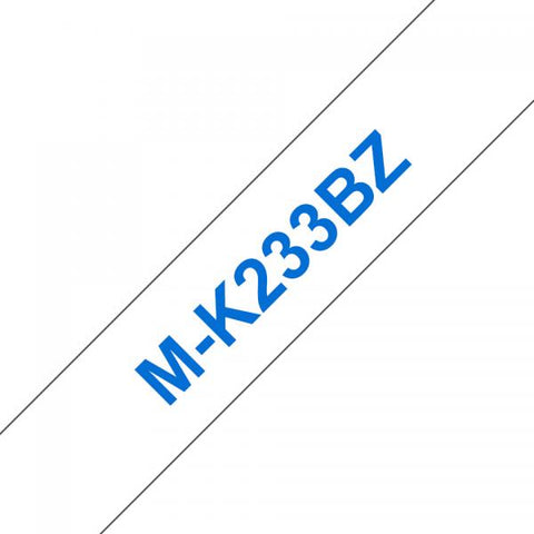 BROTHER MK233B NASTRO TIPO M IN BLISTER CON ALLARME 12MMx8MT COLORE BIANCO STAMPA BLU