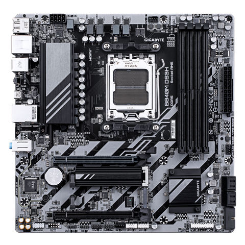 GIGABYTE B840M DS3H Scheda madre - CPU AMD Ryzen 9000, VRM a 8+2+2 fasi, fino a 8200 MHz DDR5, 2xPCIe 4.0 M.2, LAN 2.5GbE, USB 3.2 Gen 1 (MB AMD AM5 B840M DS3H D5 MATX)
