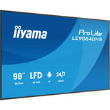 iiyama LE9864UHS-B1AG visualizzatore di messaggi Pannello piatto per segnaletica digitale 2,49 m [98] Wi-Fi 500 cd/m 4K Ultra HD Nero Processore integrato Android 24/7 (iiyama LE9864UHS-B1AG Signag
