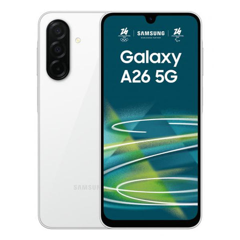 Samsung Galaxy A26 5G, Smartphone con Funzioni intelligenti, Display Super AMOLED 6.7, 6GB RAM, 128GB, Batteria 5.000 mAh, memoria espandibile, White