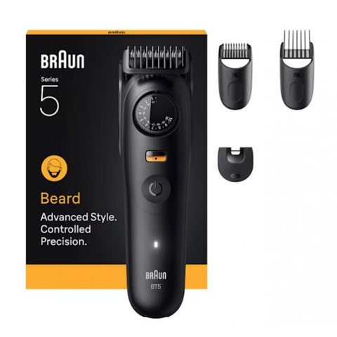 BRAUN BT5520 REGOLABARBA ELETTRICO RICARICABILE WET DRY 40 LUNGHEZZE 6 ACCESSORI NERO