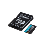 Kingston Technology Scheda microSDXC Canvas Go Plus Gen4 200MB/s A2 U3 V30 da 256 GB + adattatore