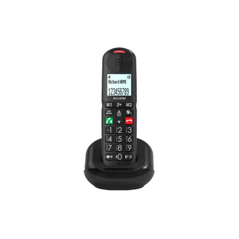 ALCATEL XL685 SOLO TELEFONO CORDLESS DECT VIVAVOCE AUDIO POTENZIATO 2 TASTI MEMORIE DIRETTE NERO