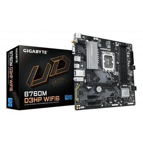 GIGABYTE B760M D3HP WIFI6 Scheda madre - Compatibile con CPU Intel Core di 14 generazione, VRM digitale a 4+1+1 fasi, fino a 5600 MHz DDR5, 2x M.2 PCIe 4.0, Wi-Fi 6, LAN GbE, USB 3.2 Gen 1 (Gigabyt