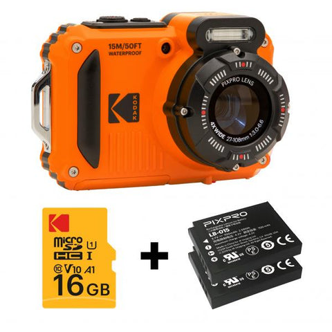 Kodak Digitalkamera 15 Megapixel Opt. Zoom 4 x Orange inkl. Akku Blitzgeraet (WPZ2OG6)
