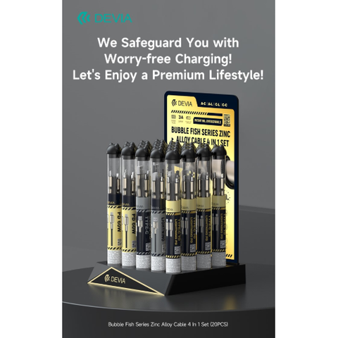 DEVIA ESPOSITORE con 20 cavi connettori in Lega di Zinco A C L