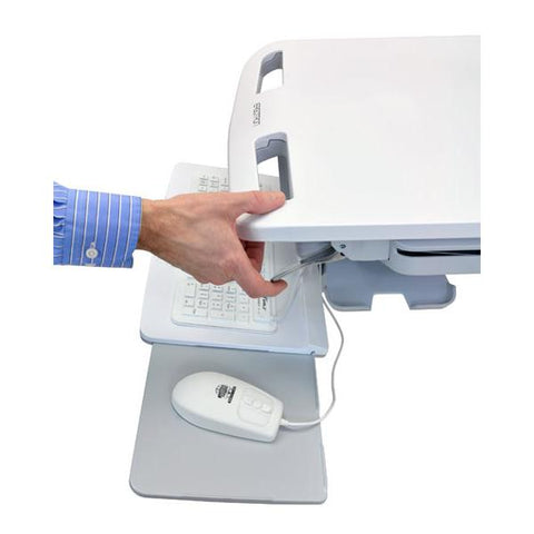 Ergotron StyleView EMR Cart with LCD Pivot, LiFe Powered, EU Alluminio, Grigio, Bianco Pannello piatto Carrello multimediale (Ergotron carrello monitor alimentato Styleview carrello monitor con batte