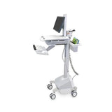 Ergotron StyleView EMR Cart with LCD Pivot, LiFe Powered, EU Alluminio, Grigio, Bianco Pannello piatto Carrello multimediale (Ergotron carrello monitor alimentato Styleview carrello monitor con batte