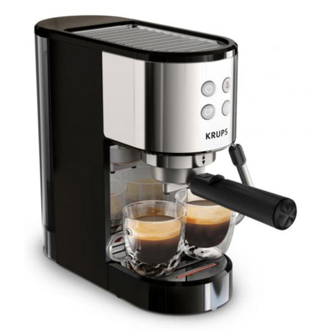 Krups Virtuoso XP441810, Espressomaschine, 1,1 l, Gemahlener Kaffee, 1350 W, Schwarz, Edelstahl