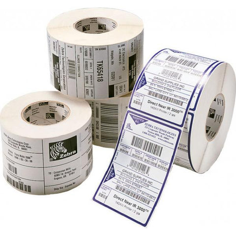 ZEBRA Z-SELECT 2000T ETICHETTE IN CARTA ADESIVE 102 x 38mm ANIMA 25mm BIANCO CONF 12 Pz.