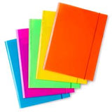 PLASTIDEA FLUO CARTELLINE 3 LEMBI I PP CON ELASTICO 330X243 mm COLORI ASSORTITI CONF 10 Pz.