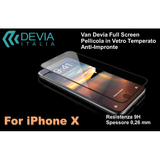 Devia Pellicola vetro temperato Anti Imp Full Screen iPhone X Nera