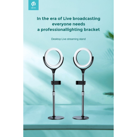 Devia Supporto smartphone e luce regolabile 12 pollici Nero