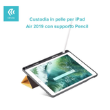 Devia Custodia in pelle per iPad Air 2019 con supporto Pencil Blu