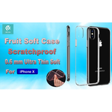 Devia Cover Fruit Soft 0,6mm Anti Graffio 4H iPhone X Trasparente