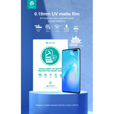 Devia Pellicole Anti impronte opache 019mm UV 6H Ideale schermi Curvi scatola da 20 pz