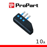 ProPart Spina 10A 2P+T uscita cavo 90 nera polybag