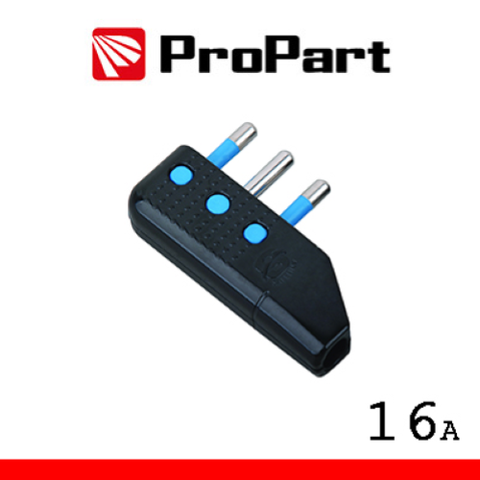 ProPart Spina 16A 2P+T uscita cavo 90 nera polybag