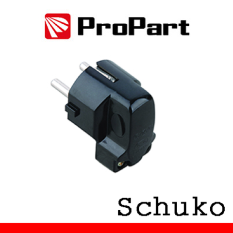 ProPart Spina schuko 90 negro bolsa de polietileno