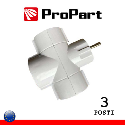 ProPart Adattatore triplo 3 pos Schuko spina Schuko 16A polybag