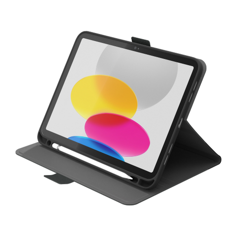 CUSTODIA IPAD 10.9 2022 NEGRO/GRIS CON SOPORTE BLANCO CYGNETT