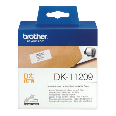 BROTHER DK-11209 ROTOLO ETICHETTE ADESIVE BIANCO OPACO 292X62 MM 800 ETICHETTE/ROTOLO PER QL500/QL500A/QL550/QL560VP/QL570/QL580N/QL650TD/QL1050/QL1060N
