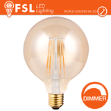 Luce Calda - 2200K Lampada Globo Filamento Ambra 12,5cm - 8W E27 800LM DIMMER