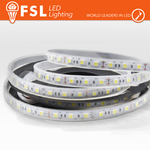 Luce Calda - 3000K Striscia LED 5m IP65 5050 24V - 12W/m 60led/m 3000K