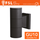 Applique portalampada 2 vie, GU10 IP54 - NERO