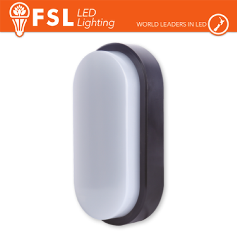 Luce Calda - 3000K Plafoniera LED OVALE NERA 15W 3000K 55*100*200 IP54