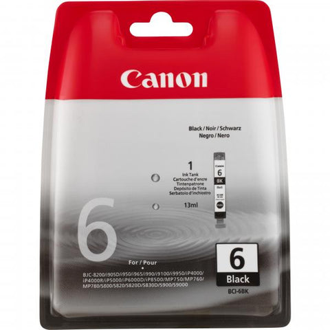 INK CANON BCI-6BK NERO 13ML I9950 IP4000 IP4000R IP5000 IP6000D IP8500 MP750 MP760 MP780