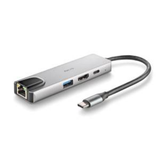 NGS HUB USB-C 4 puertos RJ45 HDMI USB-C USB 3.0 Aluminio