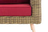 2er Sofa Molde mit Fuhocker Rundrattan natura 45 cm (Hellbraun)