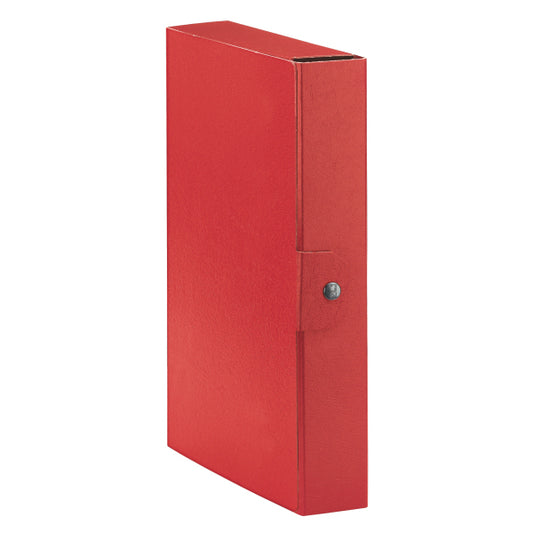 ESSELTE EUROBOX CARTELLE PROGETTO IN CARTONE C/BOTTONE 250X350 mm DORSO 6 CM COL. ROSSO CONF 5 Pz.