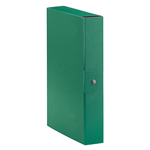ESSELTE EUROBOX CARTELLE PROGETTO IN CARTONE C/BOTTONE 250X350 mm DORSO 6 CM COL. VERDE CONF 5 Pz.