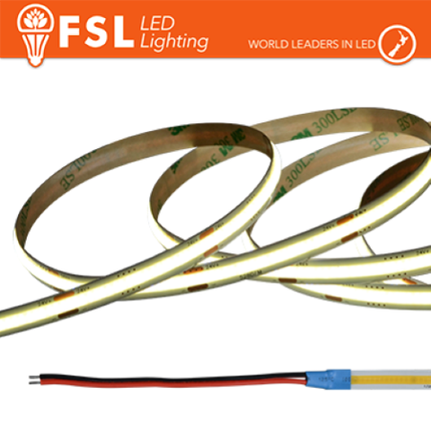 LUCE FREDDA - 6500K STRISCIA LED COB 5METRI - IP20 6500K 24V 15W/M 1500LM/M