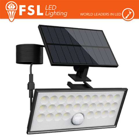 NERO FARO DA ESTERNO SOLARE CON SENSORE DI MOVIMENTO 60W (6 LED)