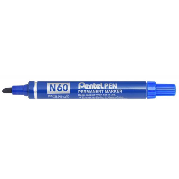 PENTEL N60 MARCATORE PERMANENTE BLU PUNTA A SCALPELLO 3.90/5.50 MM CONF 12 PZ.