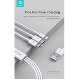 DEVIA CAVO RICARICA 3IN1 DA USB A MICRO - TIPO-C - LIGHTNING 1,2M