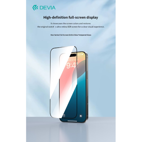 DEVIA PELLICOLA IN VETRO TEMPERATO FULL SCREEN PER IPHONE 16 PRO MAX