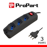 PROPART MULTIPRESA 3POS BIPASSO/SCHUKO SPINA16A +INTERR. NERA