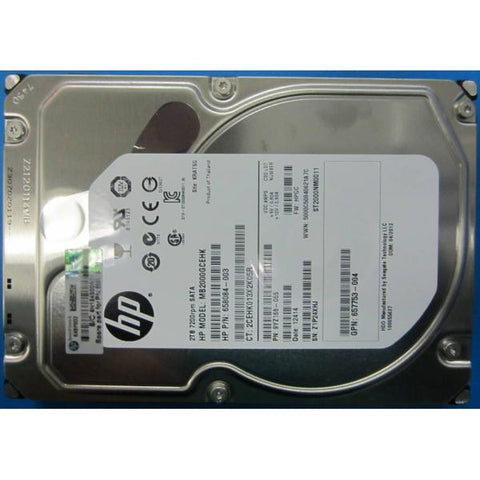 HPE 2TB non-hot-plug SATA HDD disco rigido interno 7200 Giri/min 3.5 (HPE HDD 2TB NON-HS [NHP] SATA,7,200 RPM, 6 GB , 3.5-INCH , MDL)