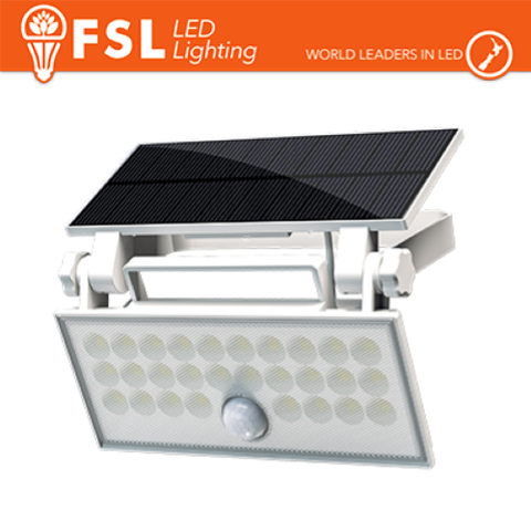 BIANCO FARO DA ESTERNO SOLARE CON SENSORE DI MOVIMENTO 60W (6 LED)