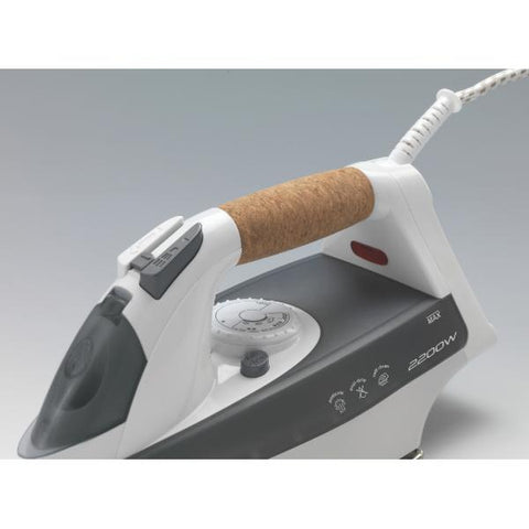 ARIETE 6232 FERRO DA STIRO A VAPORE 2.200W CAPACITA' 0.3LT PIASTRA INOX MANICO IN SUGHERO COLORE BIANCO/GRIGIO