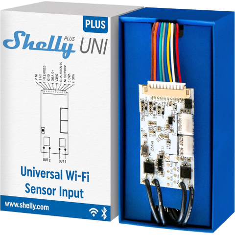SHELLY PLUS UNI  MODULO INTELLIGENTE CON CONTATTI PULITI GESTITO VIA WI-FI E BL