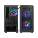CASE MINI TOWER NO PSU BLITZ R24 3USB3 0,5MM SPCC 3FAN RAINBOW BLACK