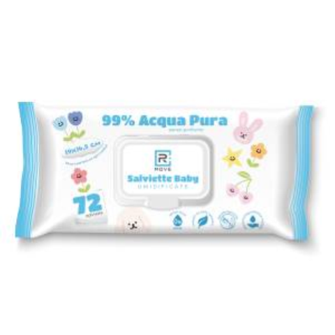 RMOVE SALVIETTE BABY UMIDIFICATE IDRATANTI ACQUA PURA 1CNF/72PZ