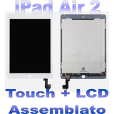 APPLE LCD + TOUCH ASSEMBLATO PER IPAD 2 AIR BIANCO GRADO A+ A1566