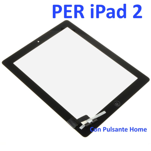 APPLE TOUCH SCREEN CON PULSANTE HOME E ADESIVO PER IPAD 2 NERO