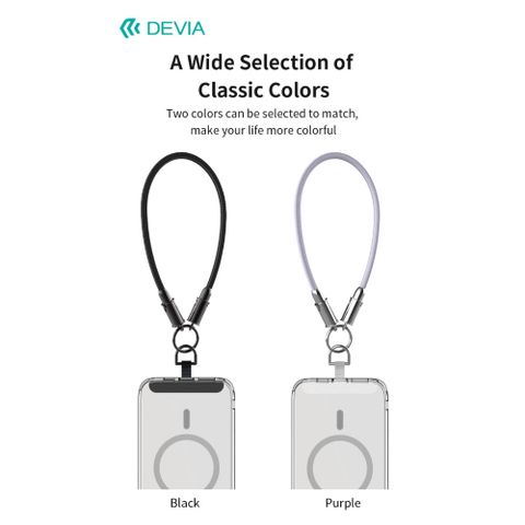 DEVIA CORDINO CAVO TIPO-C PD 60W DA POLSO PORTA TELEFONO VIOLA 0,3 MT